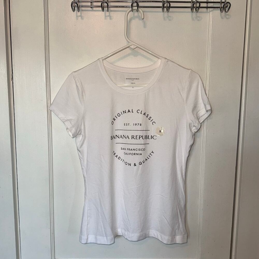 New Banana Republic Timeless Original Classic Logo Tee Women's size S
